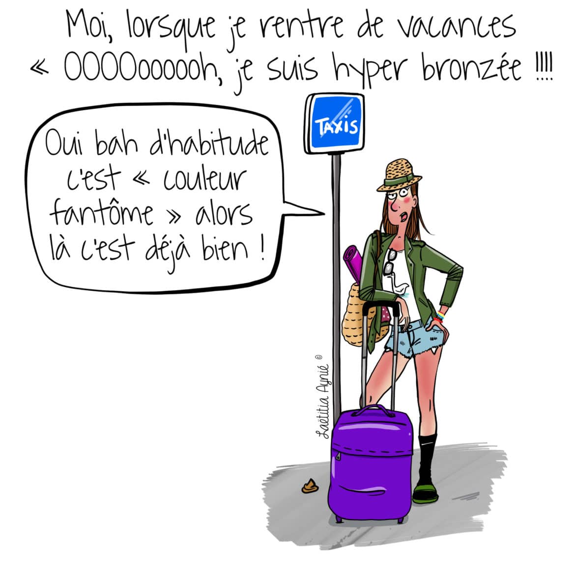 femme bronzage vacances Laetitia aynié illustrations