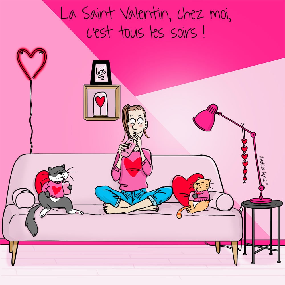 femme salon chats saint valentin Laetitia aynié illustrations