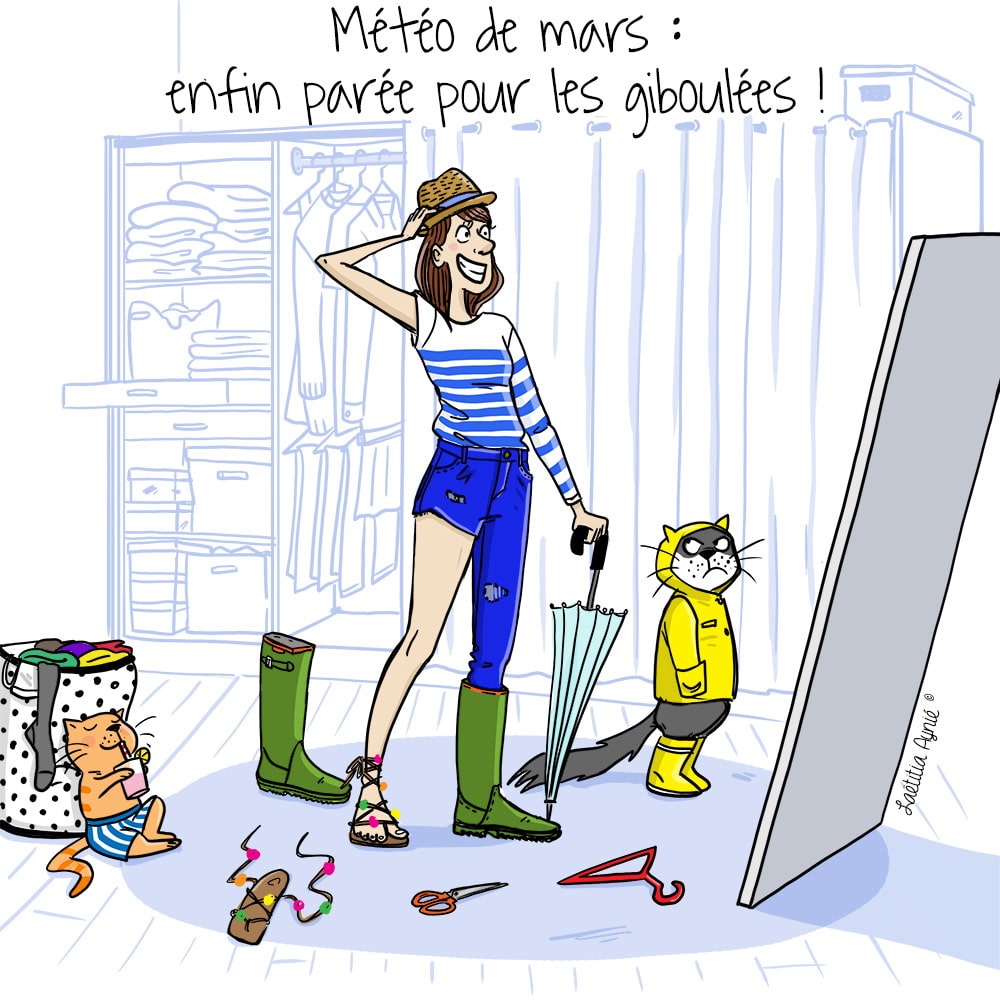 femme dressing chats Laetitia aynié illustrations