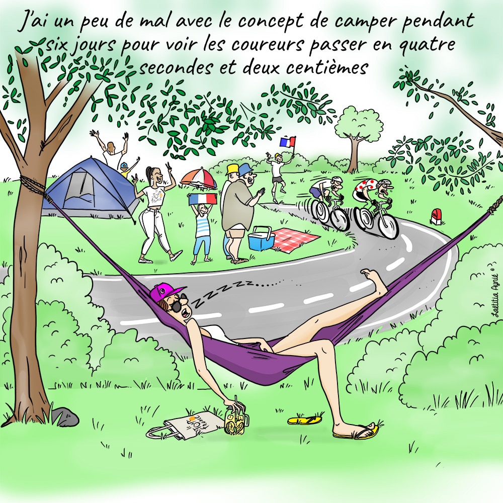 tour de france,femme dans un hamac