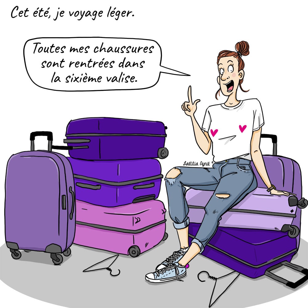 femme valises vacances mode