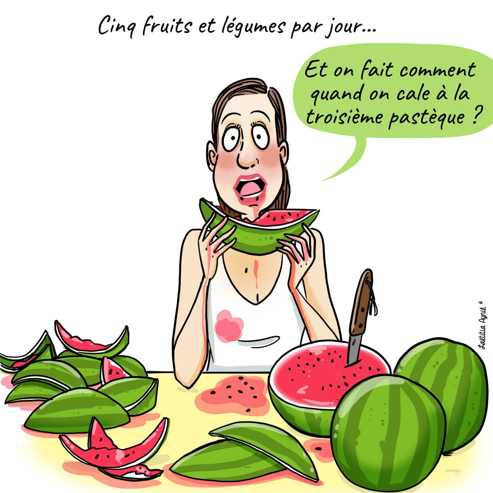 femme qui mange des pastèques