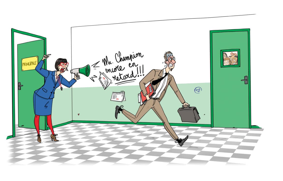 prof couloir collège Laetitia aynié illustrations