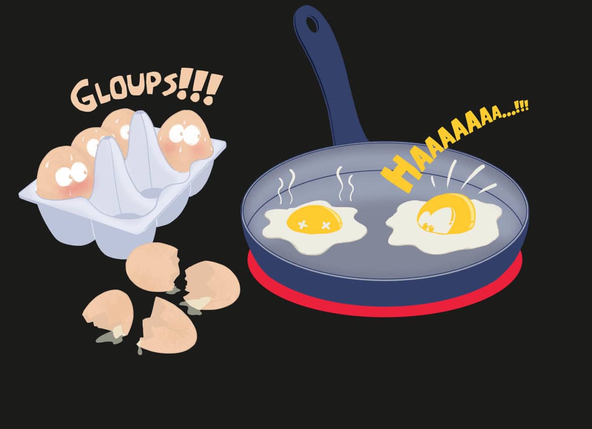 oeufs poele humour Laetitia aynié illustrations