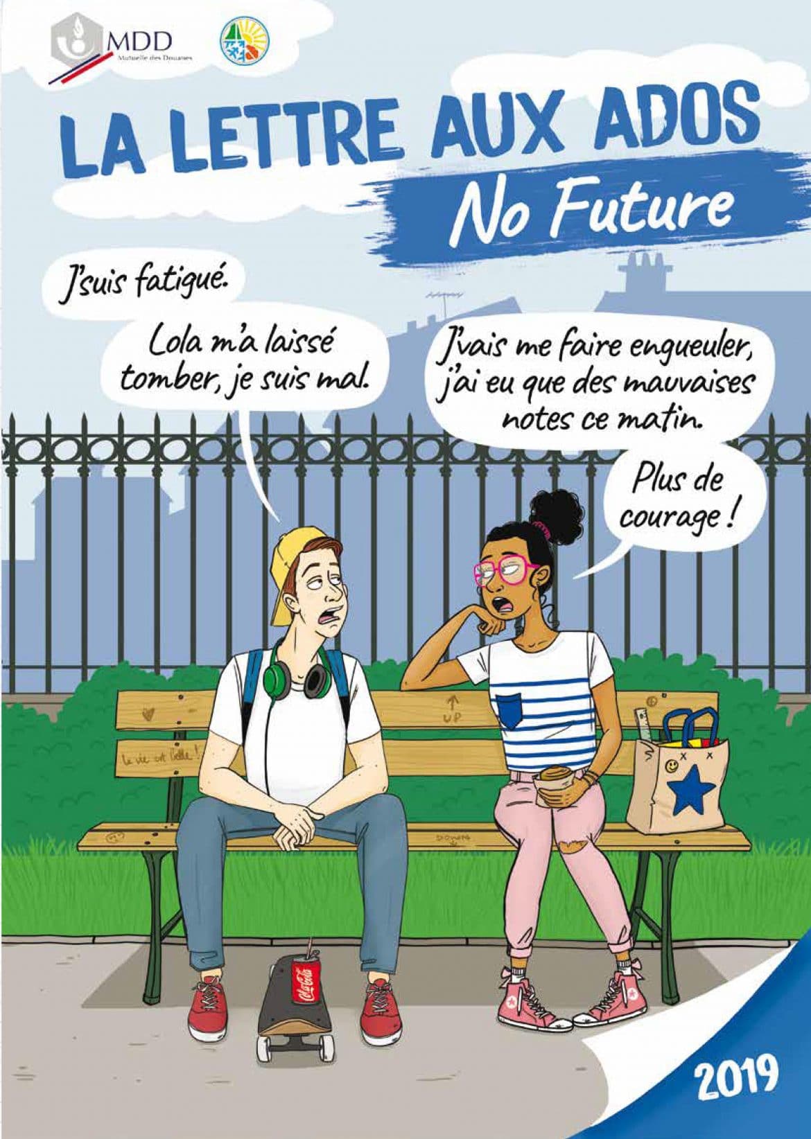 ados sur un banc dans un parc