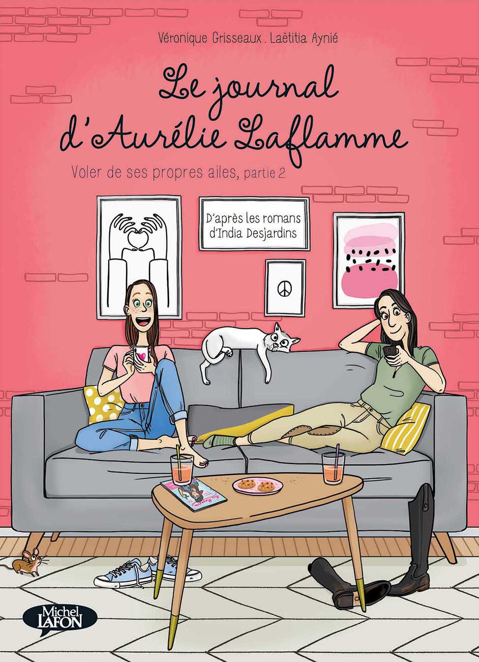 couverture_tome7_aurelielaflamme couverture Le journal d'Aurelie Laflamme bande dessinées tome 7 _editions michel illustrations laetitia aynié-chat sybil sur ordinateur